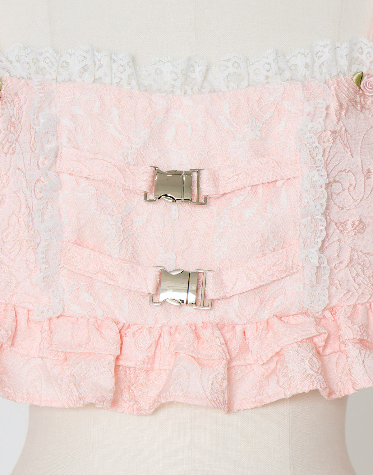 Lolime frill rose jacquard bustier