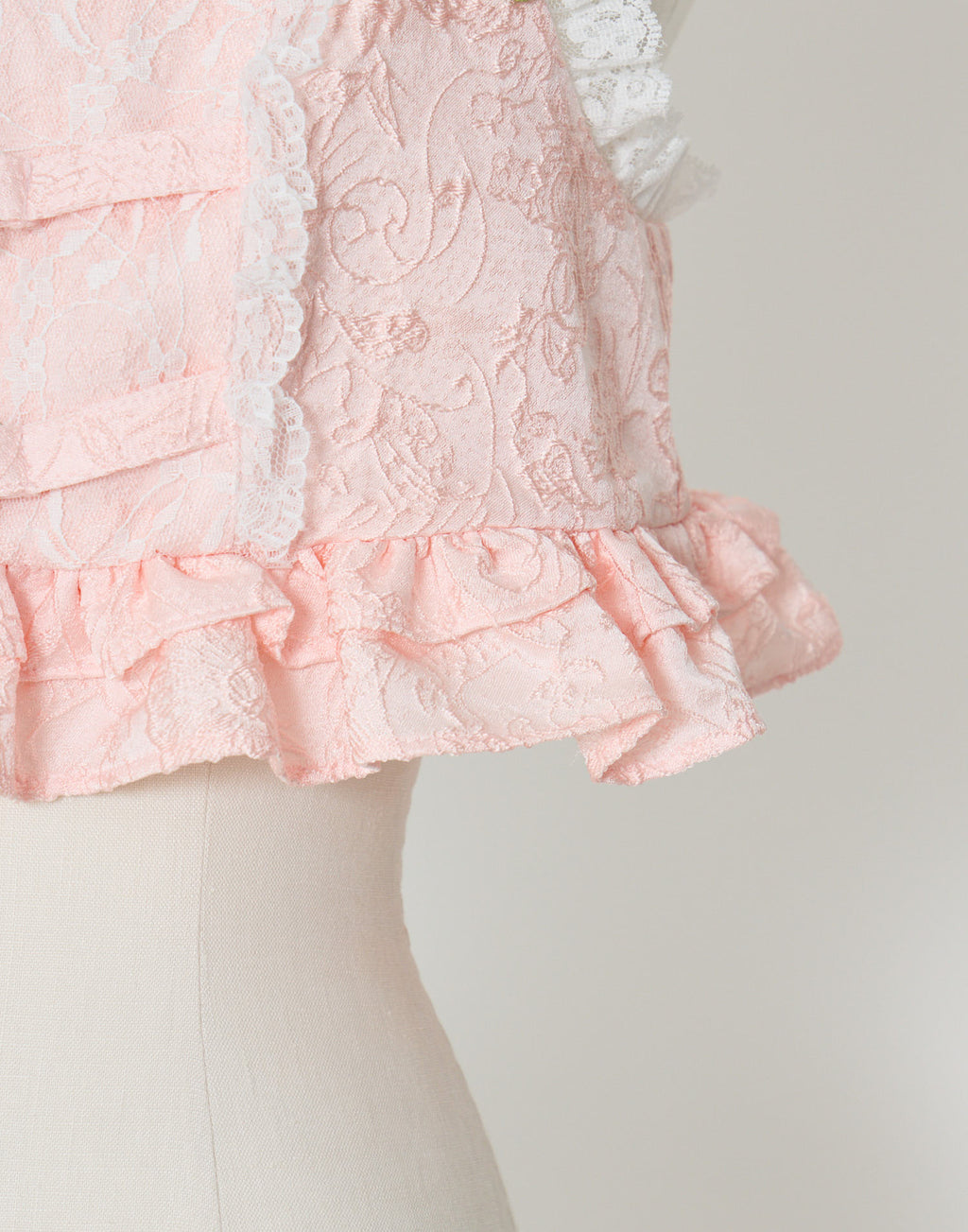Lolime frill rose jacquard bustier