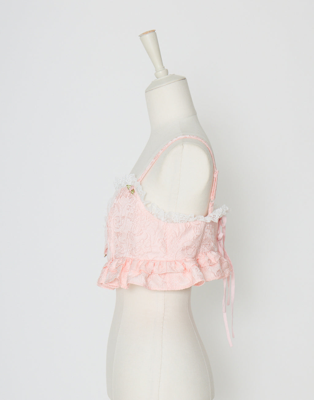 Lolime frill rose jacquard bustier