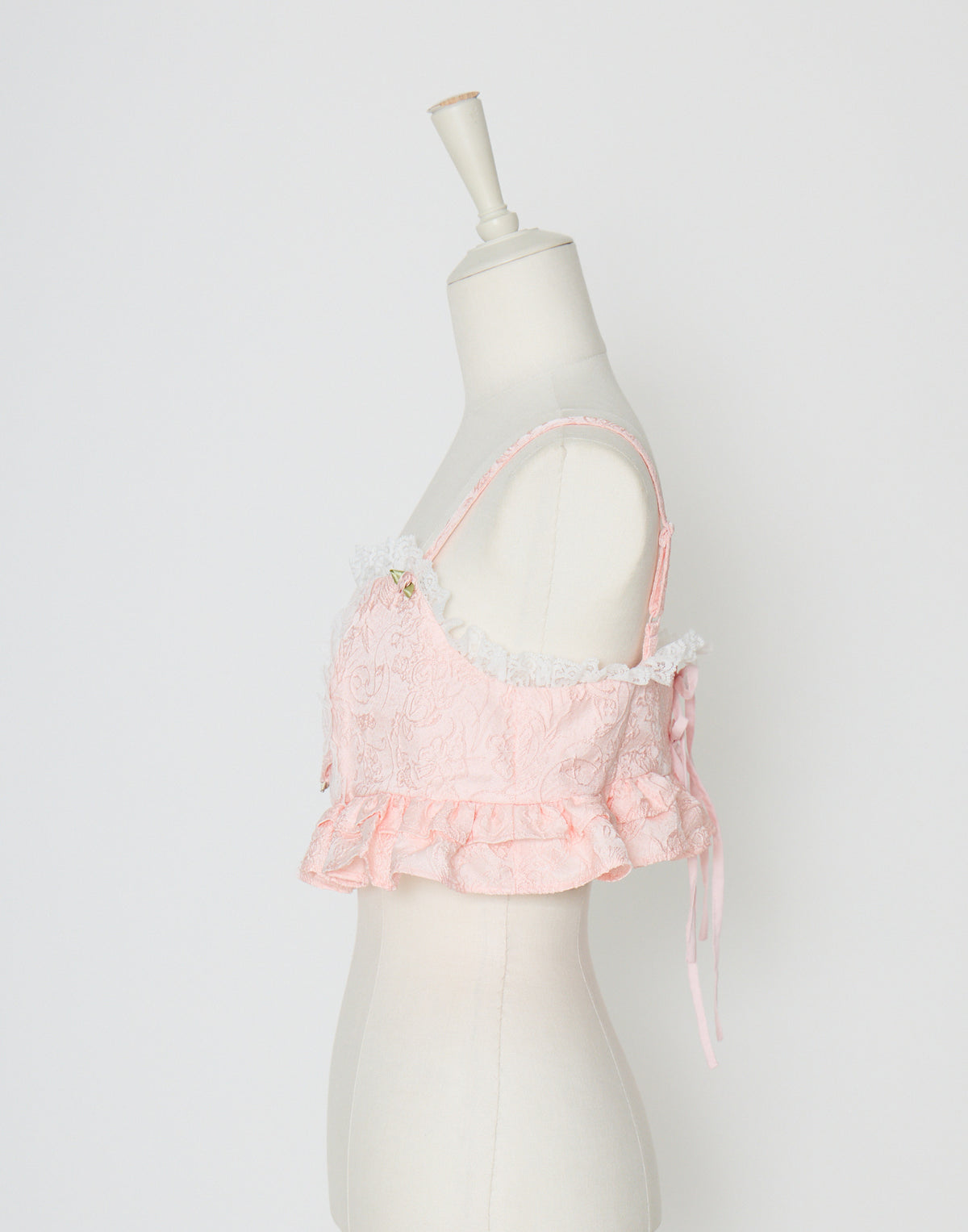 Lolime frill rose jacquard bustier
