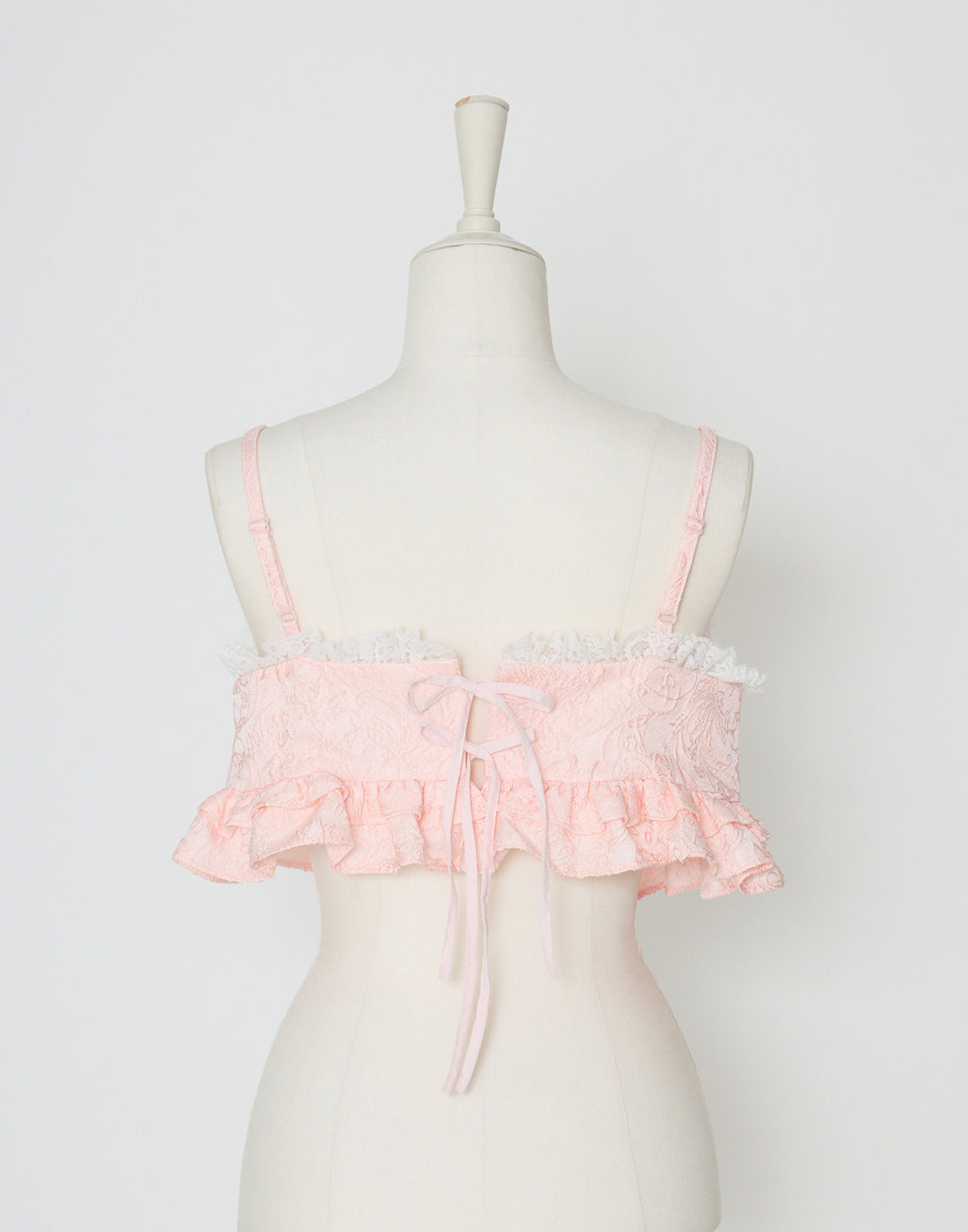 Lolime frill rose jacquard bustier