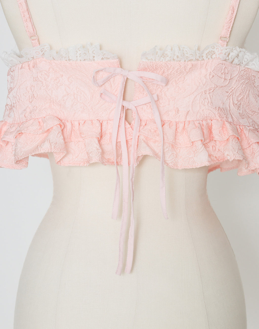 Lolime frill rose jacquard bustier