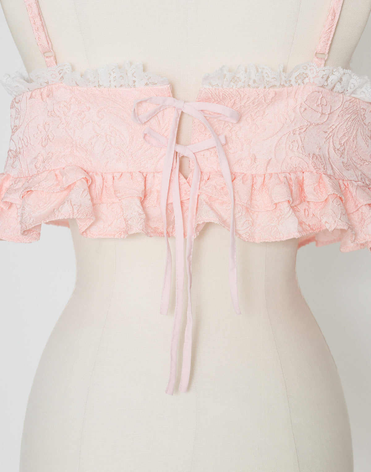 Lolime frill rose jacquard bustier