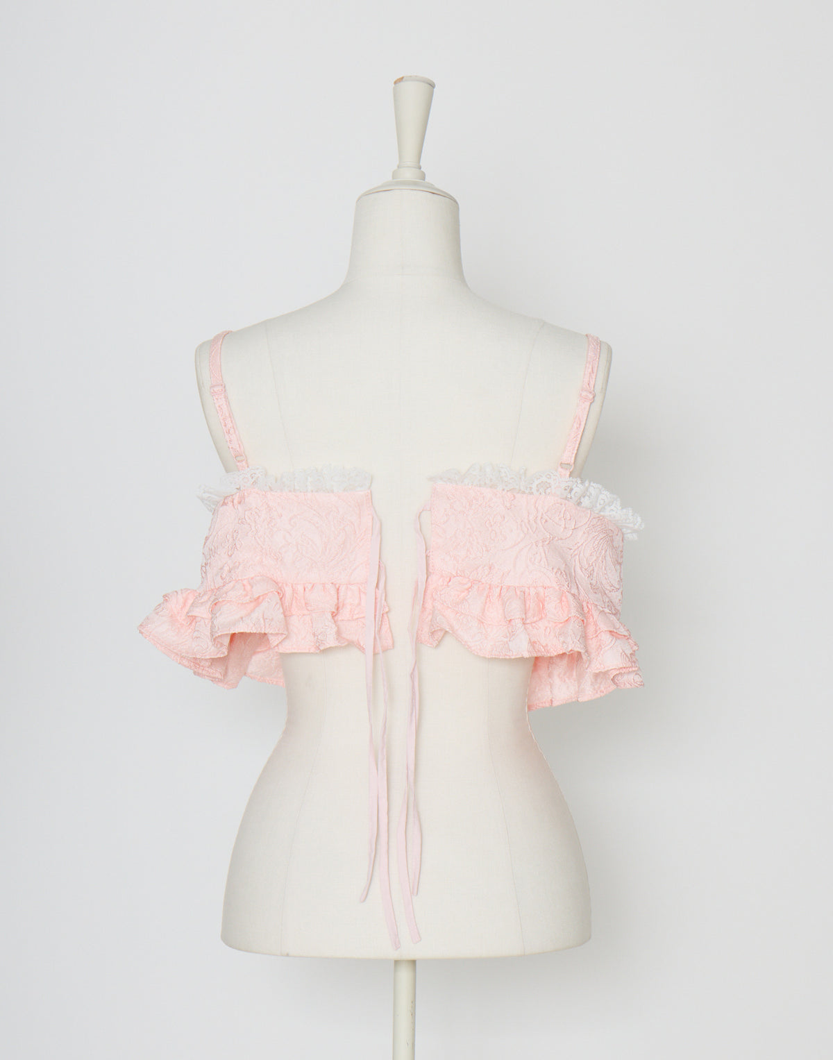 Lolime frill rose jacquard bustier