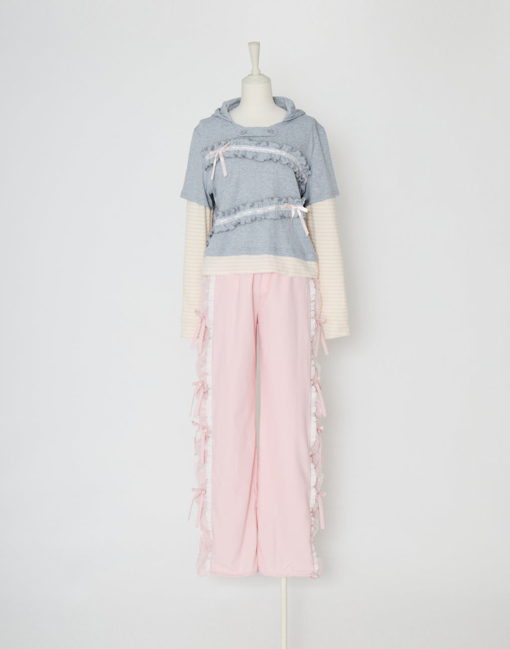 Lolime frill layered hood top