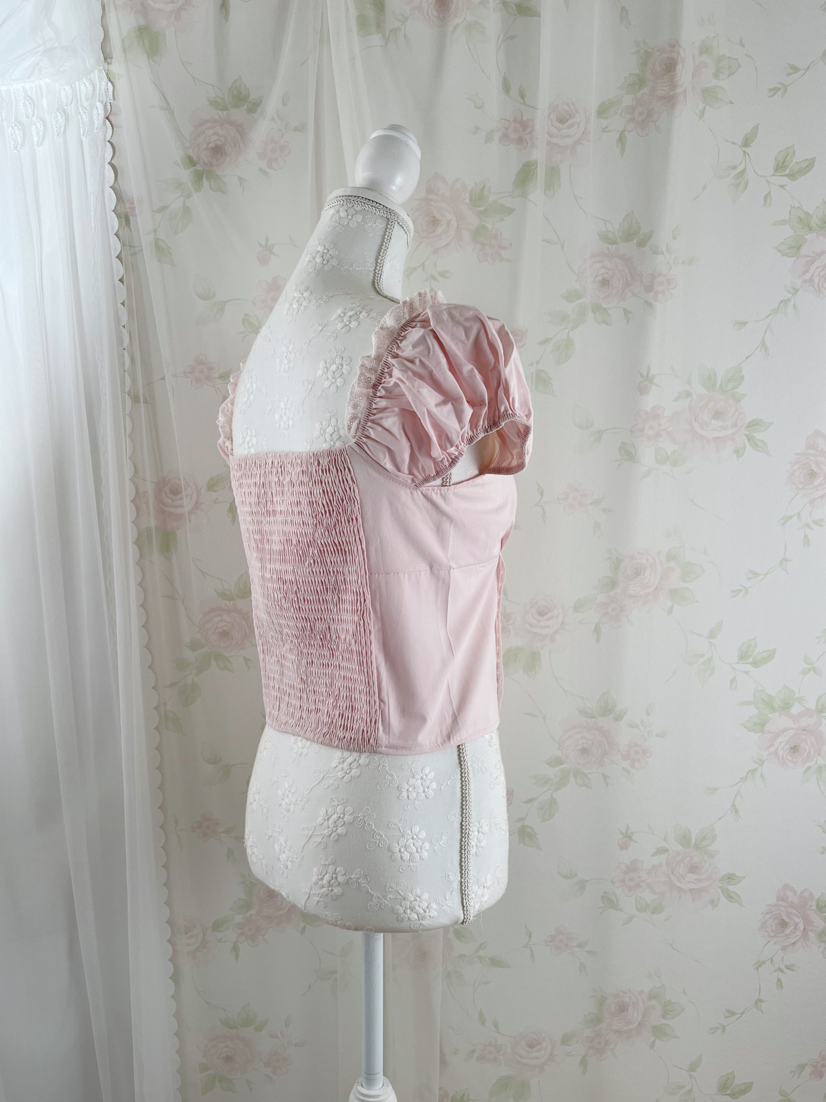 Double String Baby Cotton Blouse (Pink)