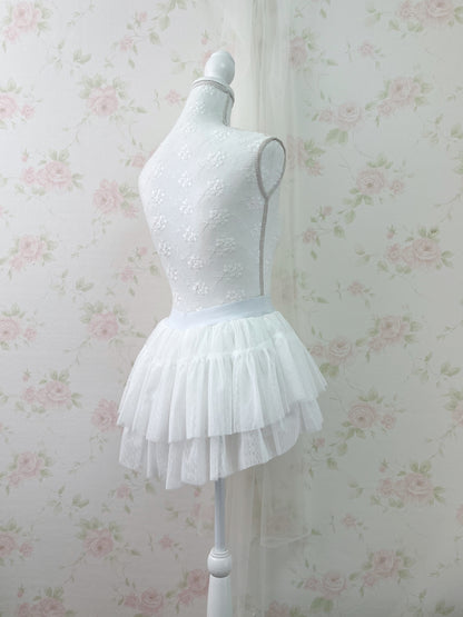 GRL Dot Tulle Mini Sukapan (White)