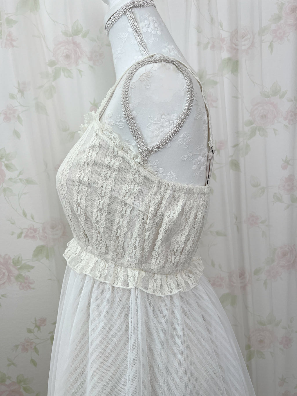 axes femme POETIQUE Striped Tulle Camisole Dress