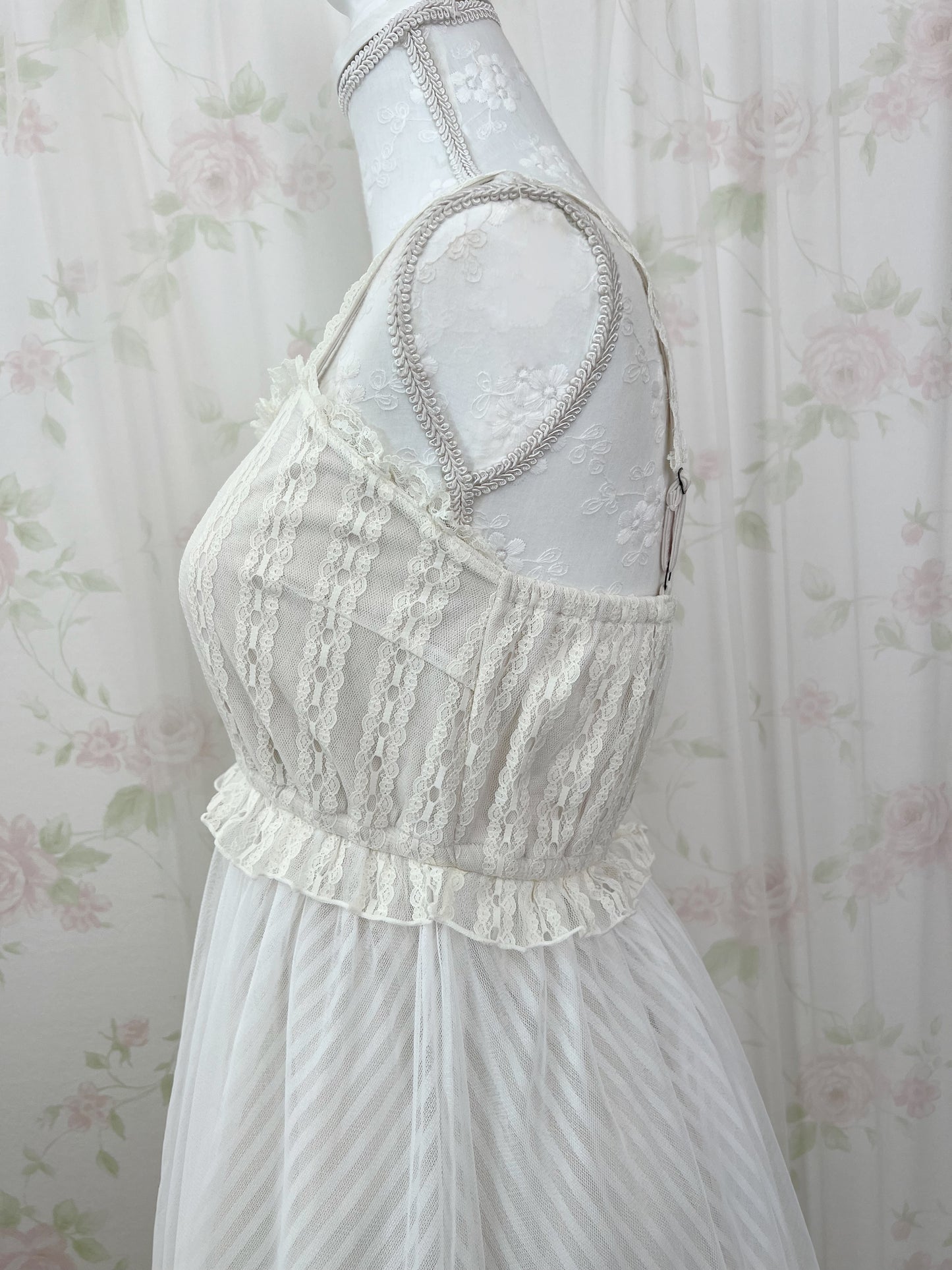 axes femme POETIQUE Striped Tulle Camisole Dress