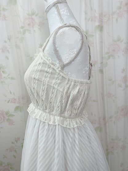 axes femme POETIQUE Striped Tulle Camisole Dress