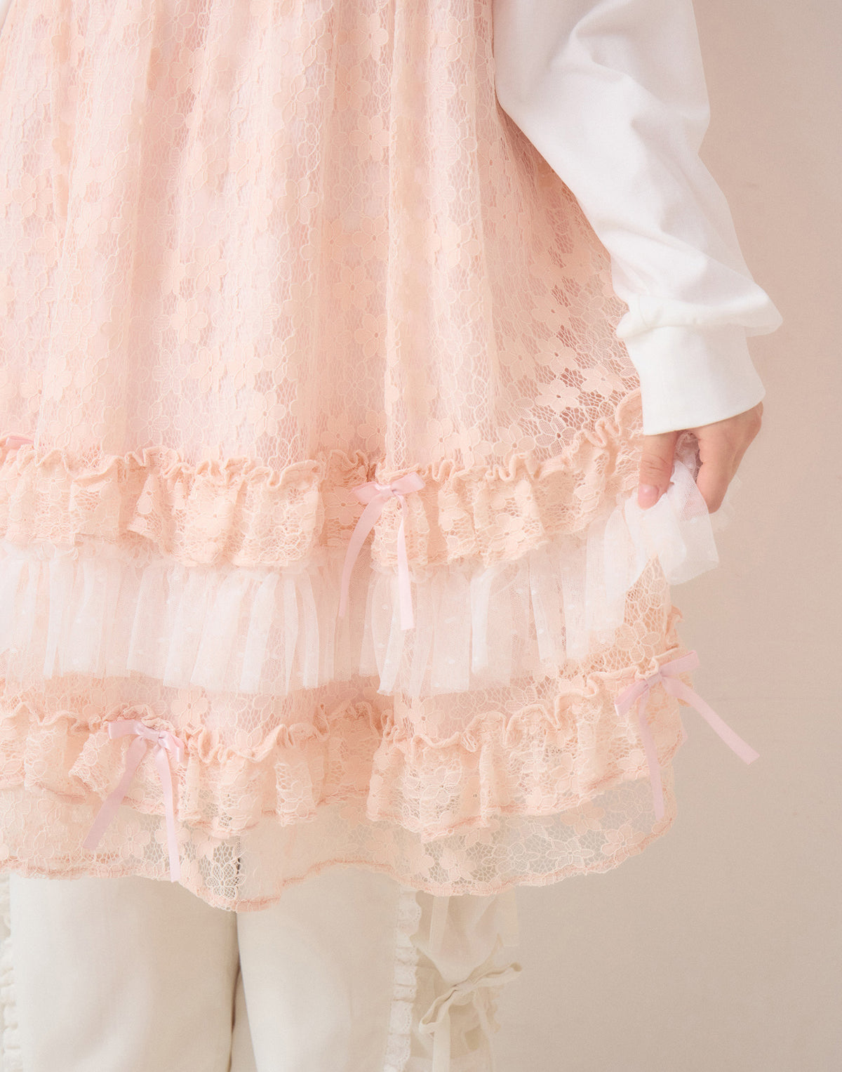 Lolime satin ribbon lace mini dress