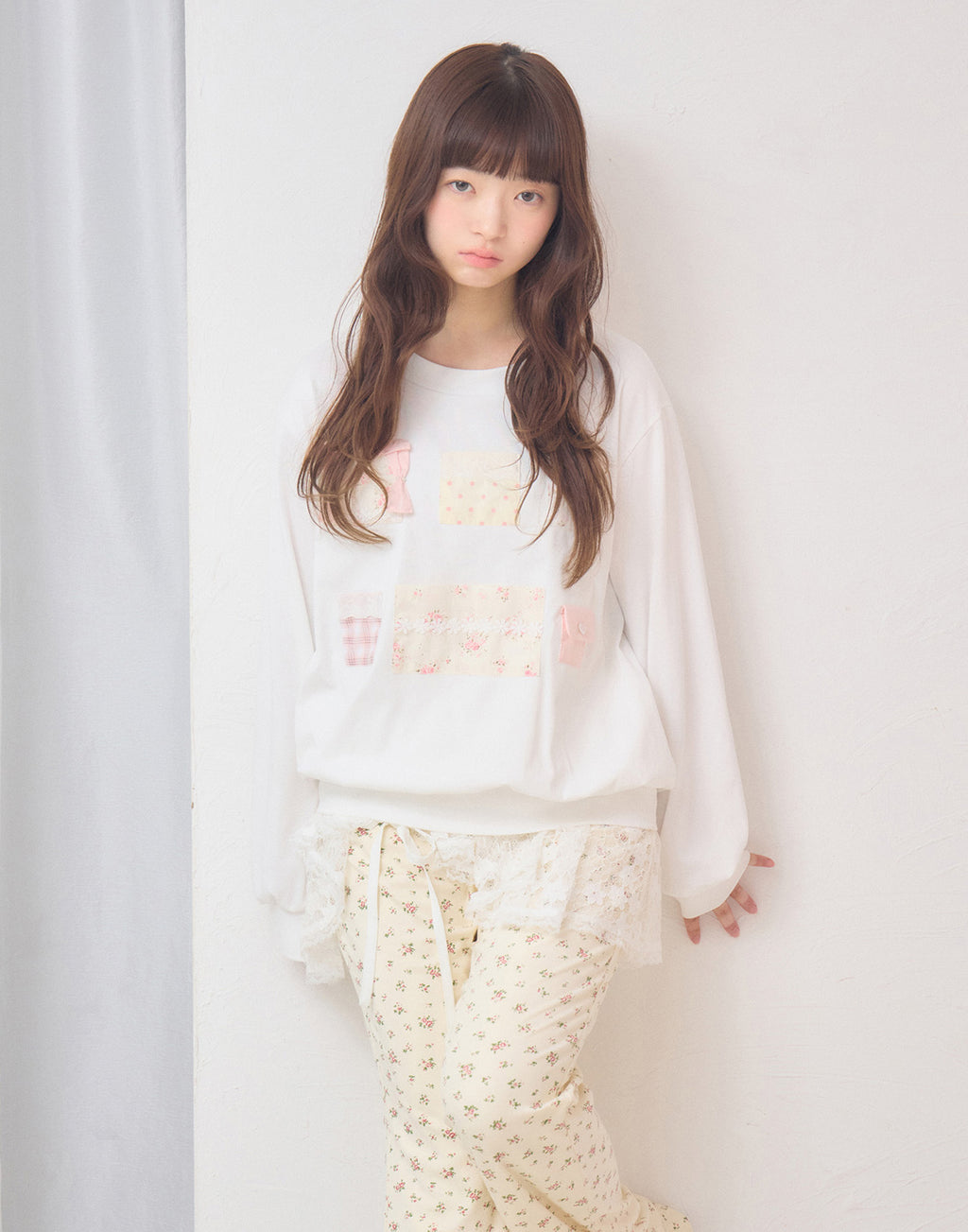 Lolime lace layered floral pants