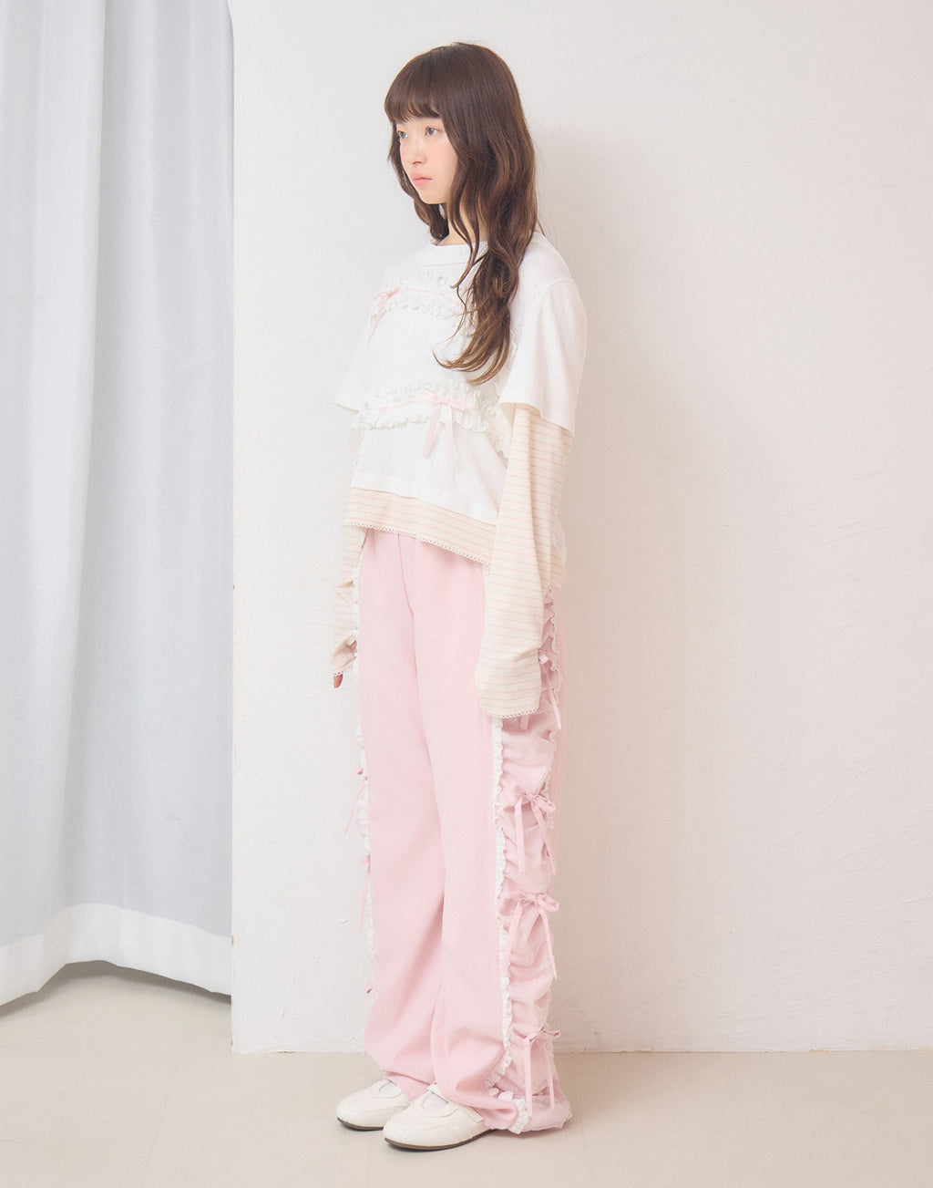 Lolime frill layered hood top
