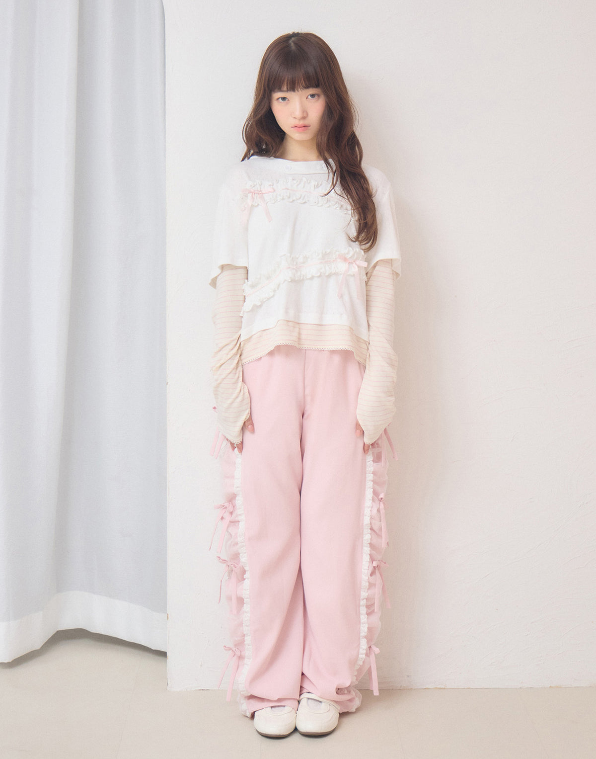 Lolime frill layered hood top
