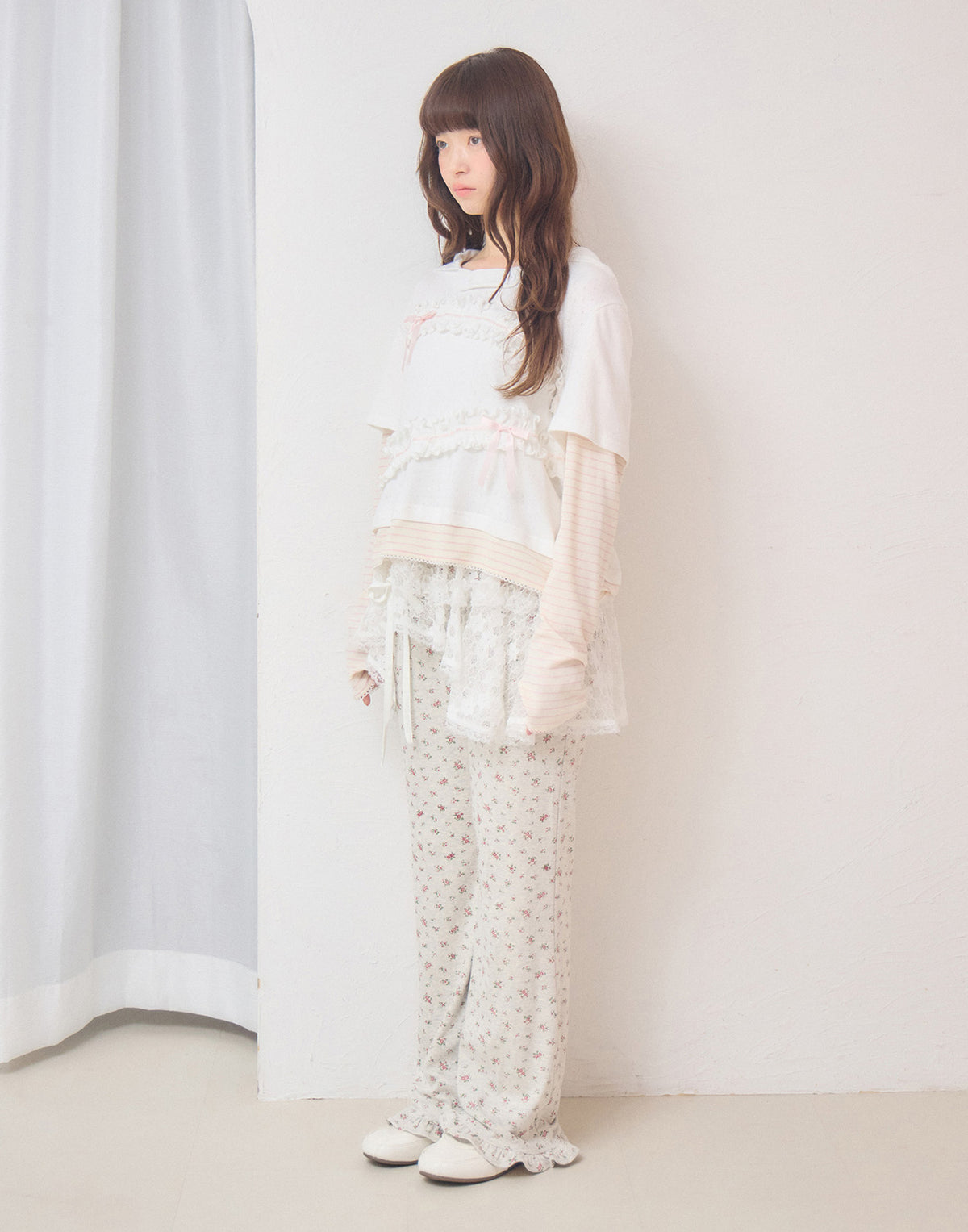 Lolime frill layered hood top