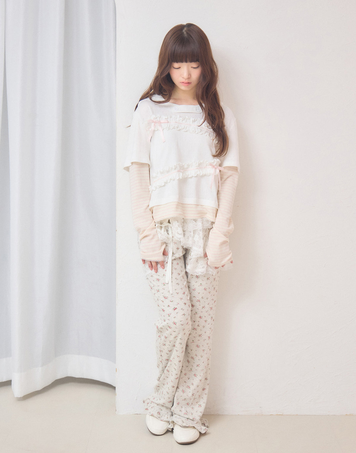 Lolime frill layered hood top