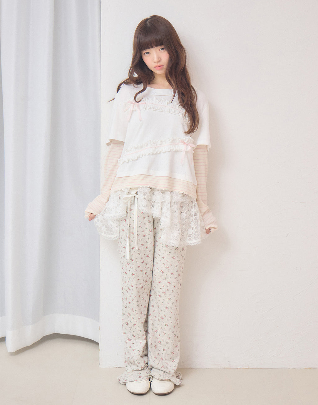 Lolime frill layered hood top