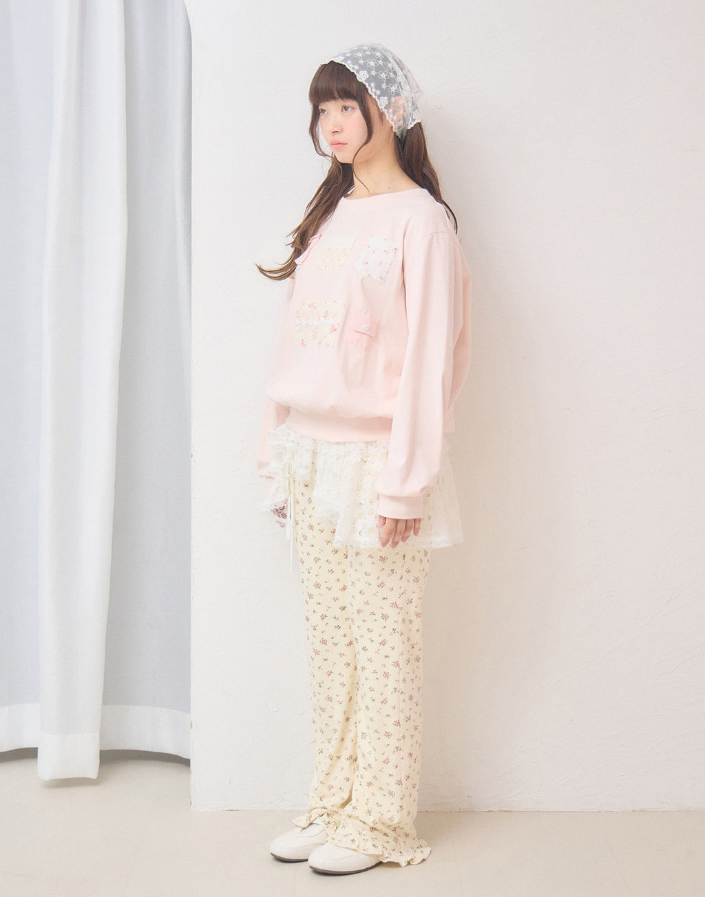 Lolime lace layered floral pants