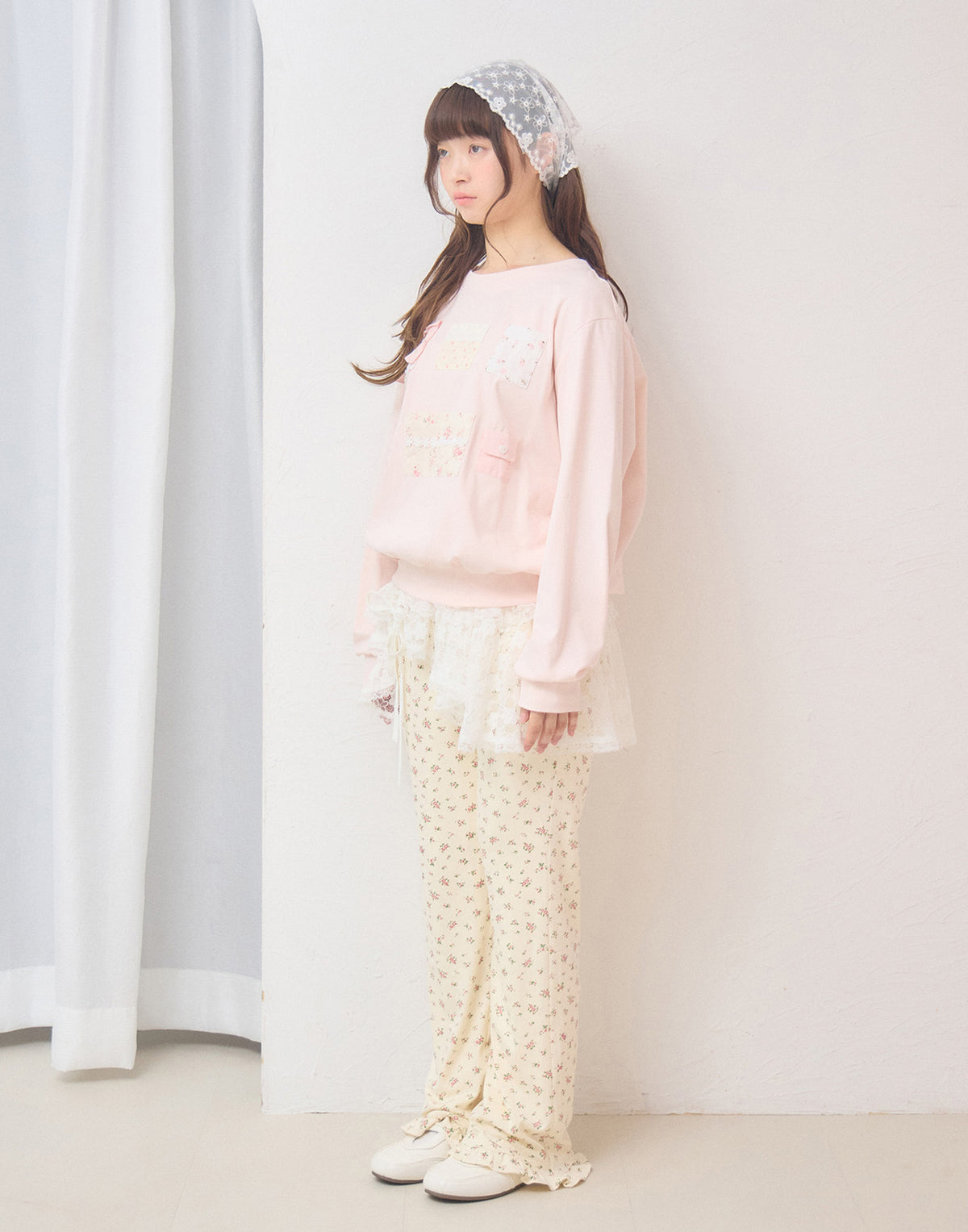 Lolime lace layered floral pants