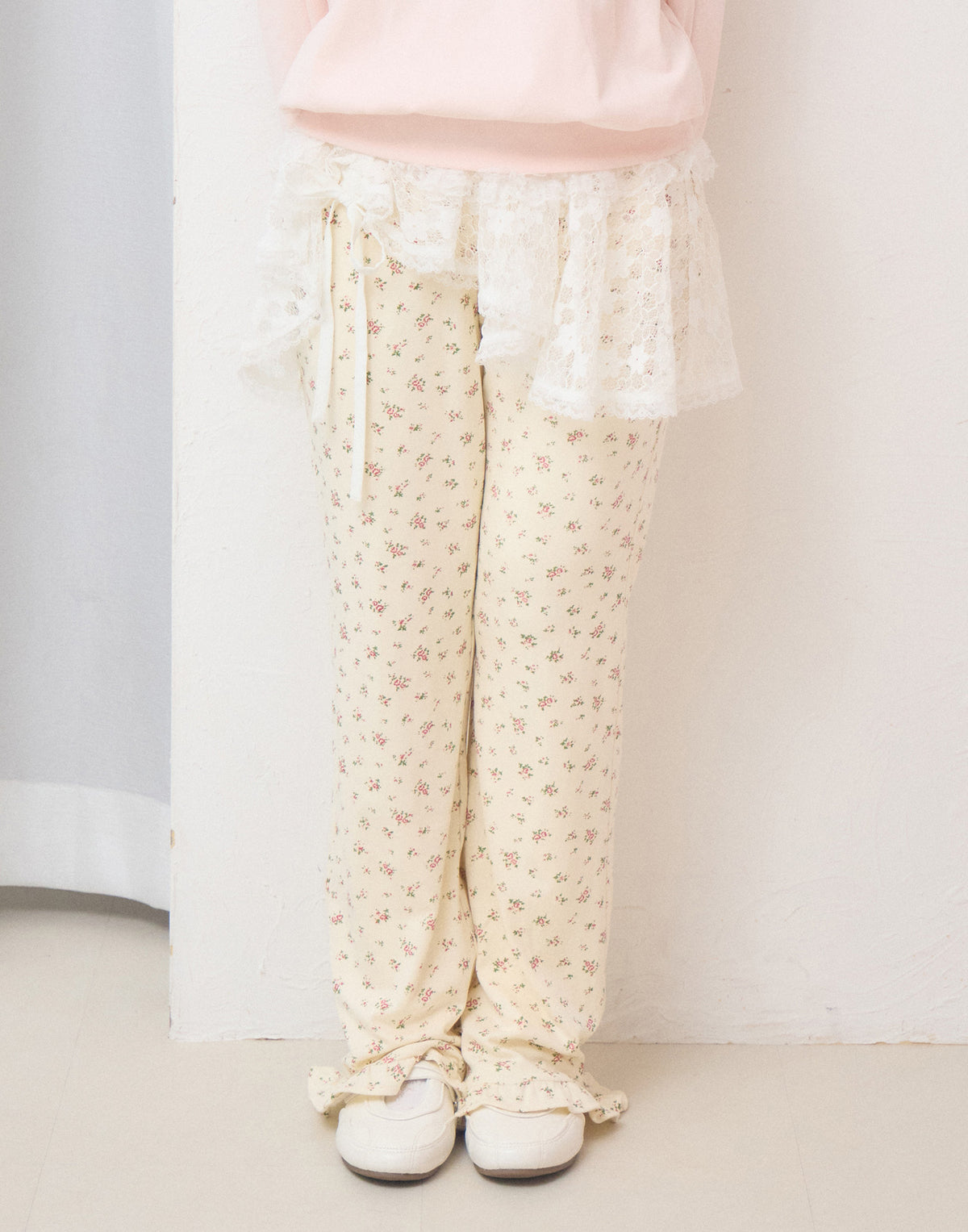 Lolime lace layered floral pants