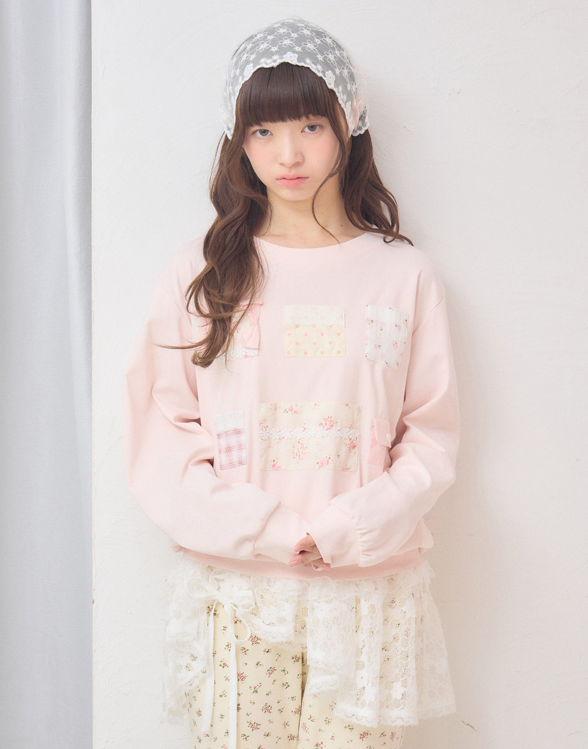 Lolime patchwork pockets sweatshirt