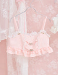 Lolime frill rose jacquard bustier