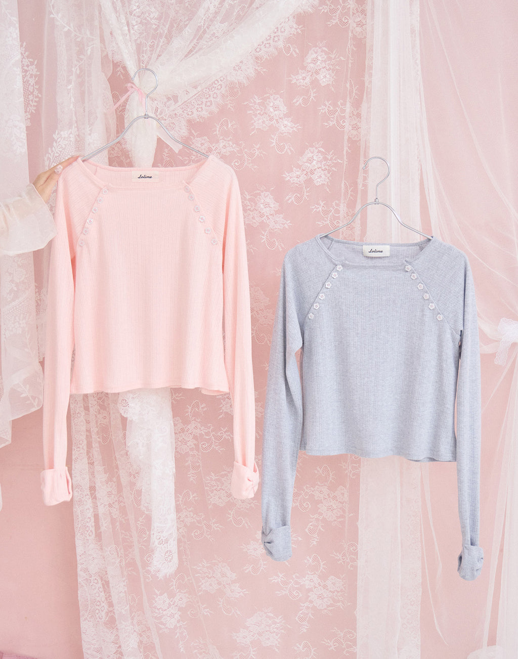 Lolime shoulder button eyelet top