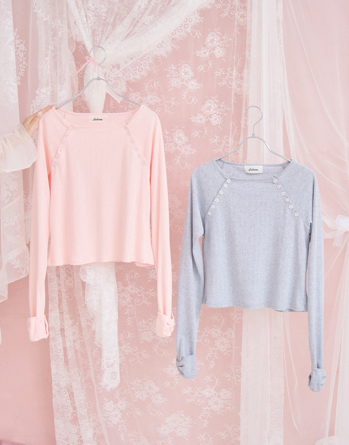 Lolime shoulder button eyelet top