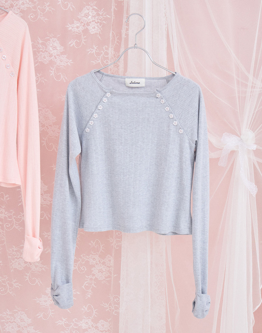 Lolime shoulder button eyelet top