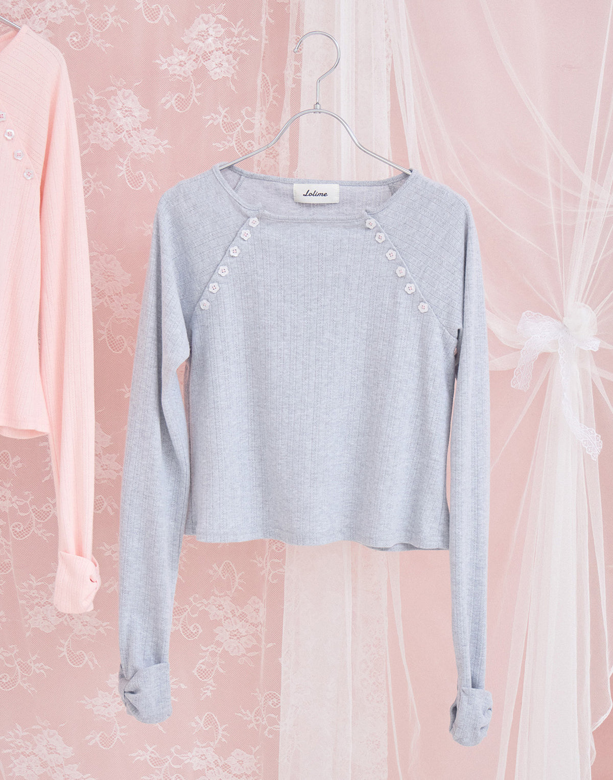 Lolime shoulder button eyelet top