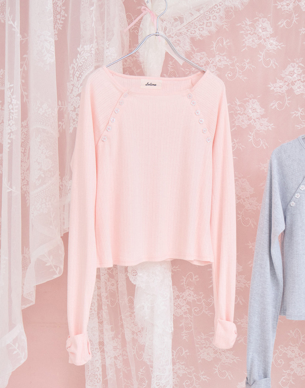 Lolime shoulder button eyelet top