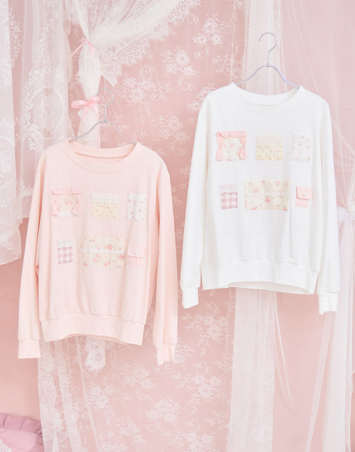 Lolime patchwork pockets sweatshirt