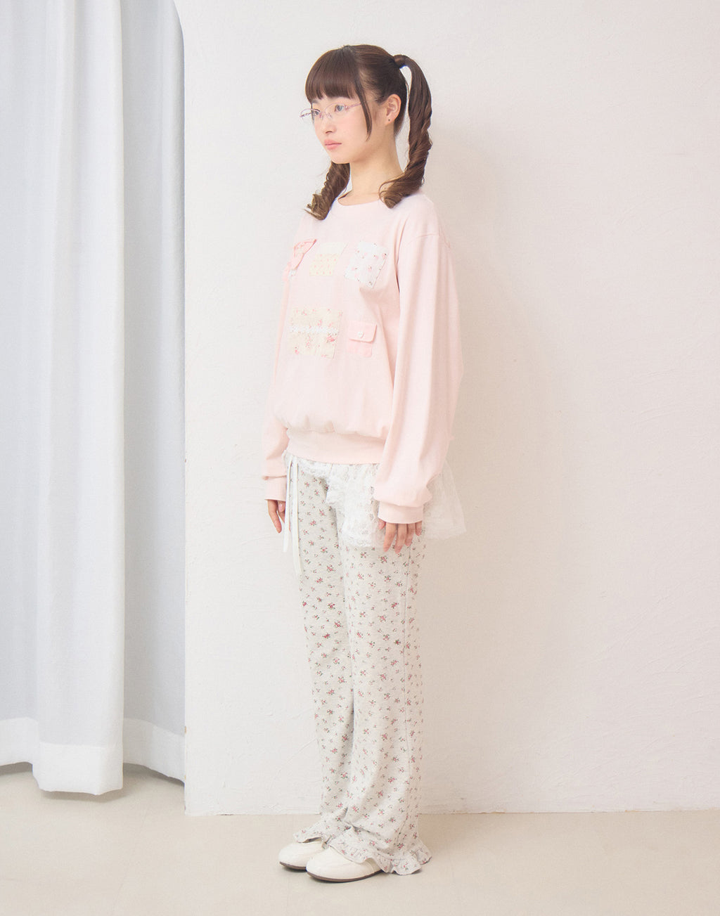 Lolime patchwork pockets sweatshirt