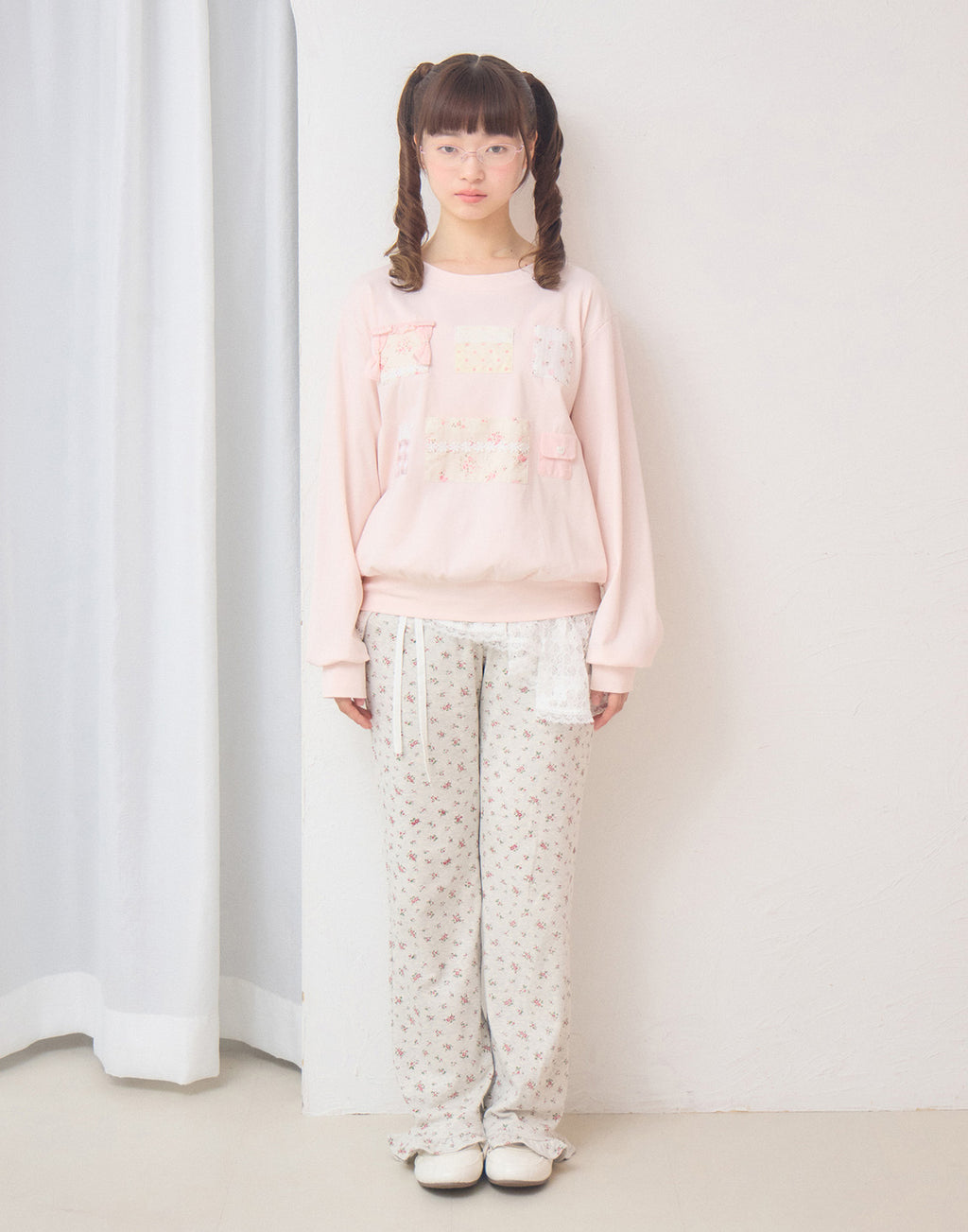 Lolime patchwork pockets sweatshirt