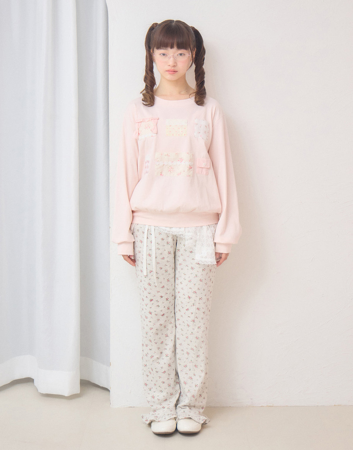 Lolime patchwork pockets sweatshirt