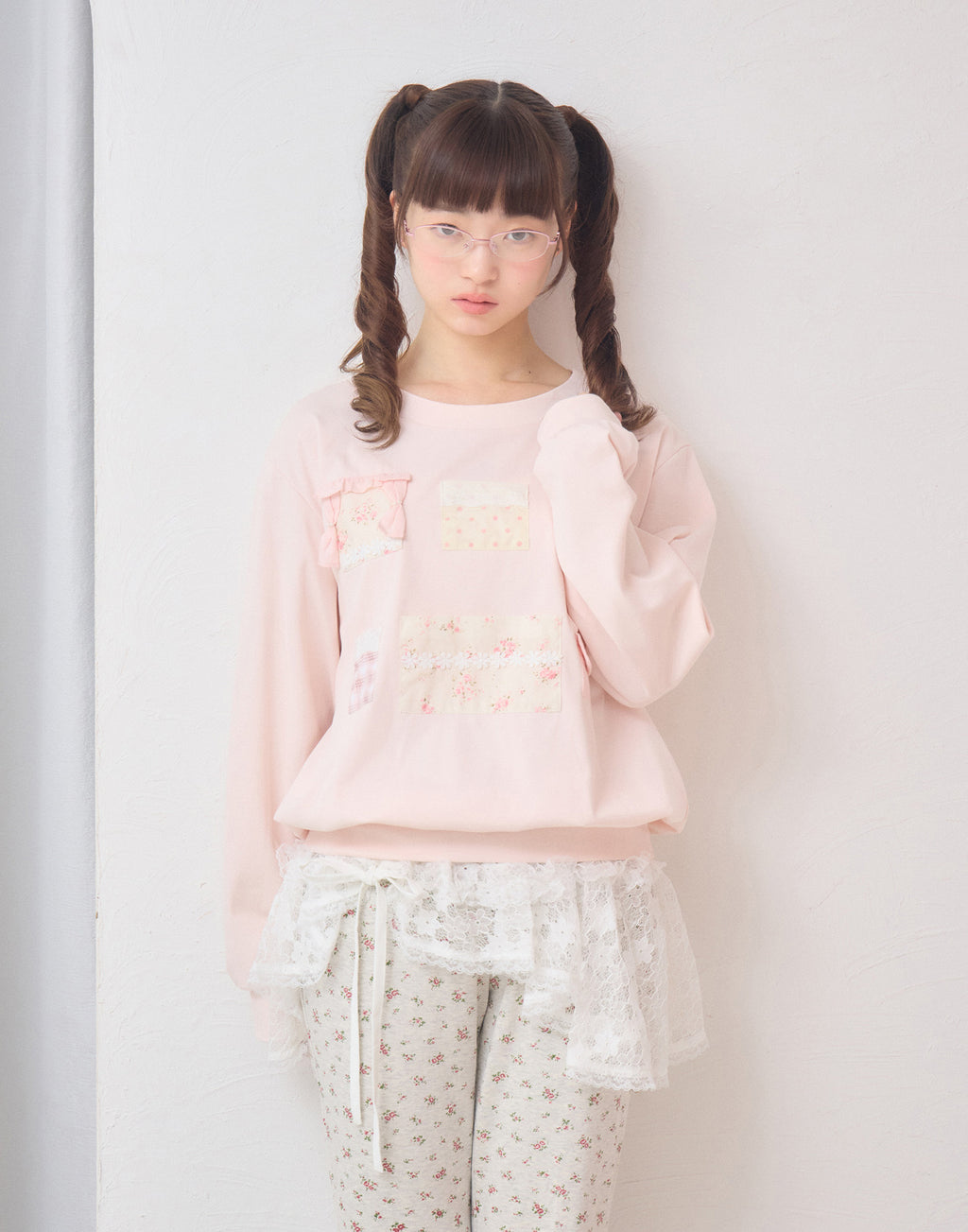 Lolime patchwork pockets sweatshirt