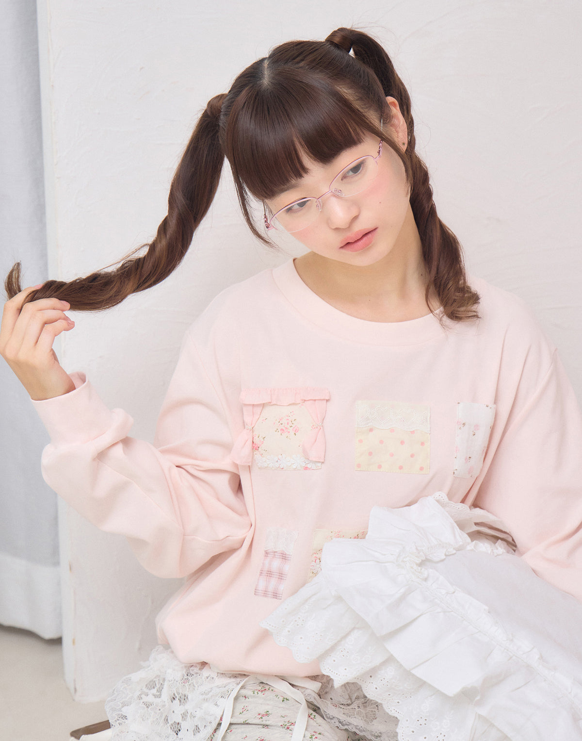 Lolime patchwork pockets sweatshirt