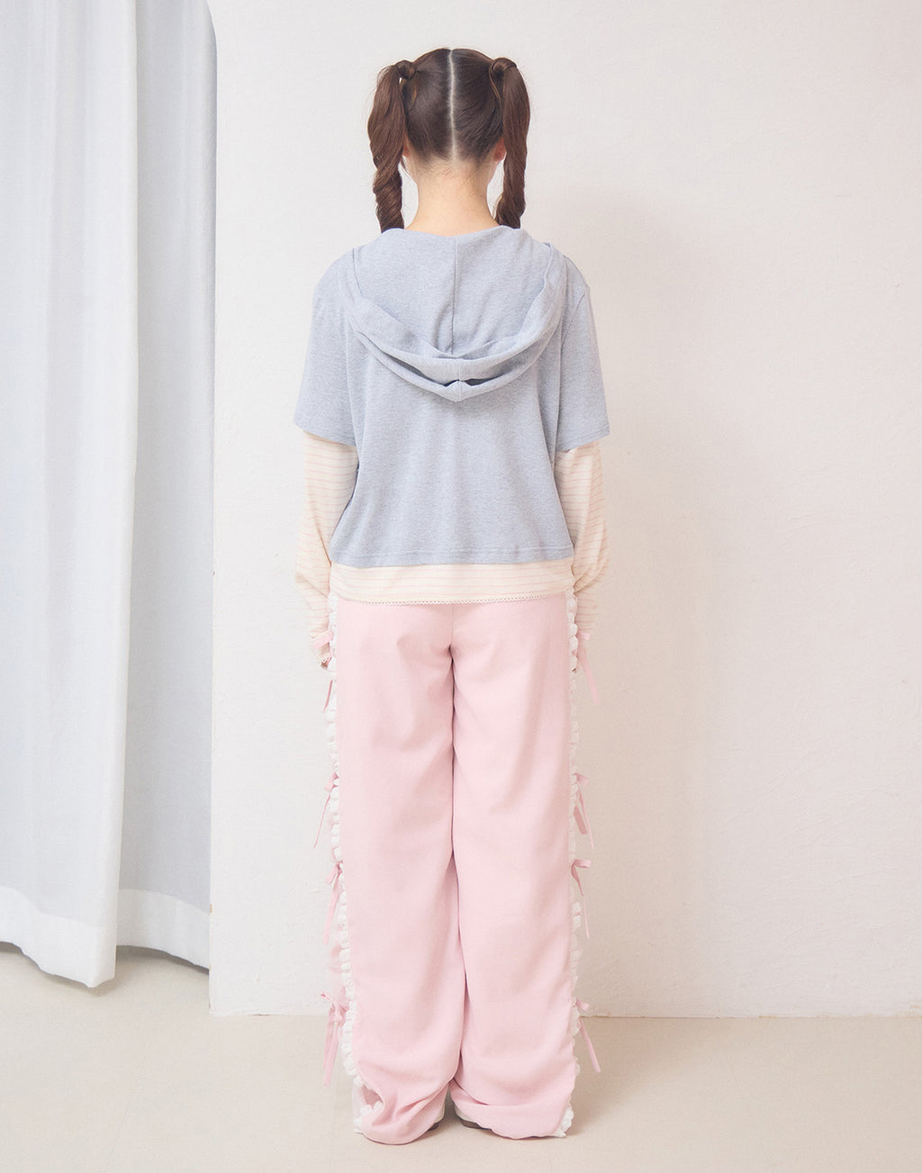 Lolime frill layered hood top