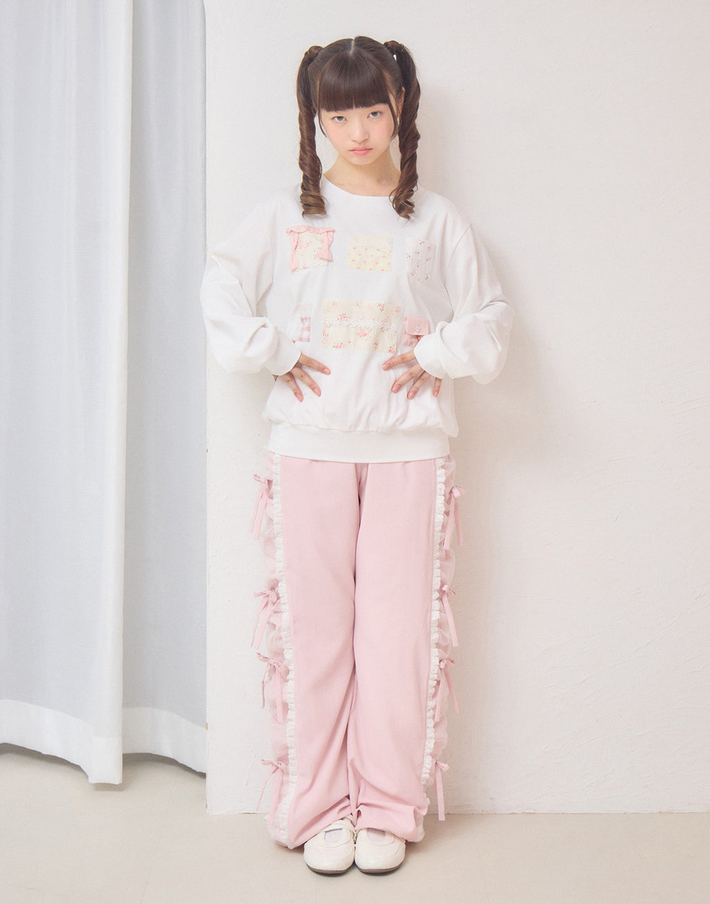 Lolime patchwork pockets sweatshirt