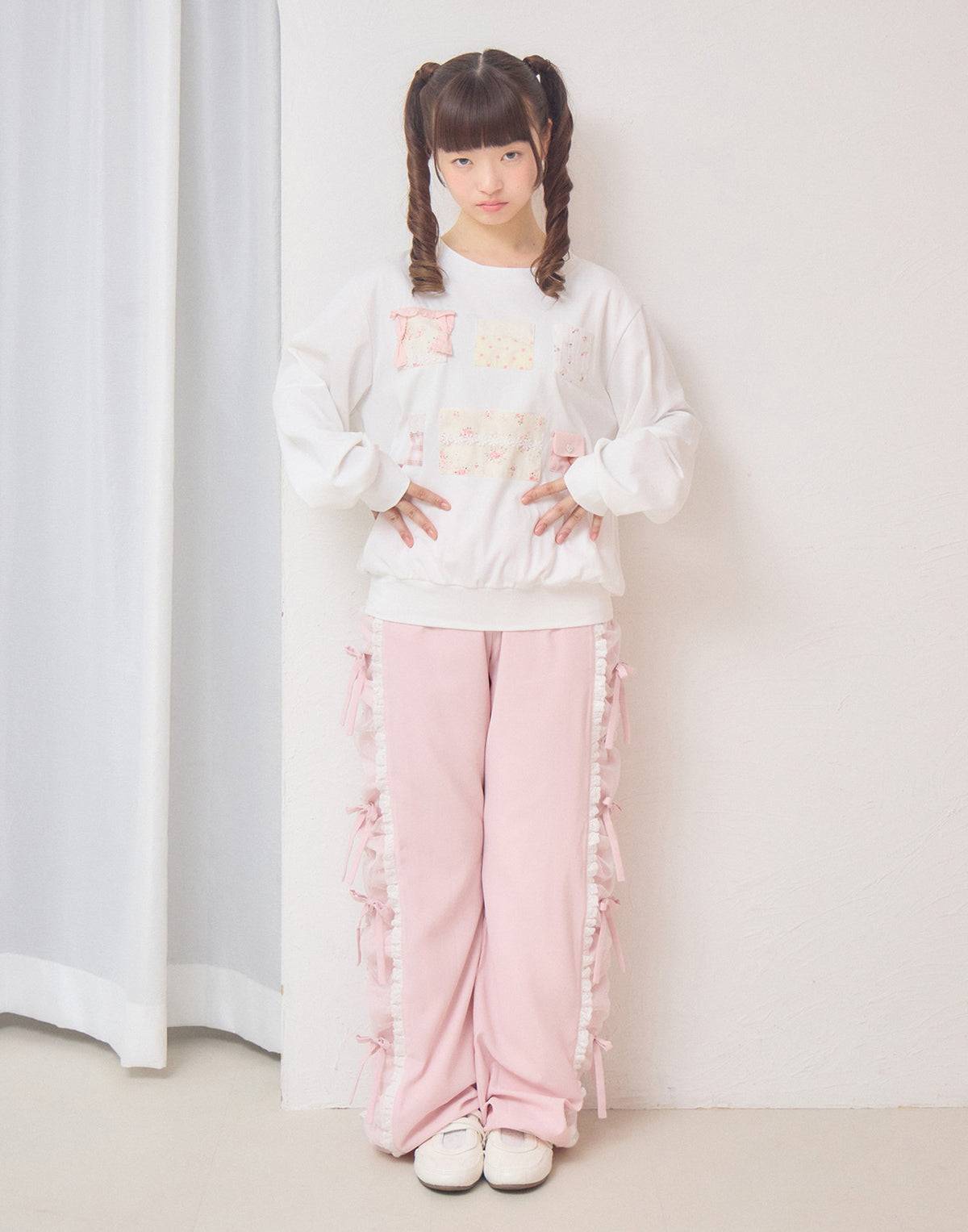 Lolime patchwork pockets sweatshirt