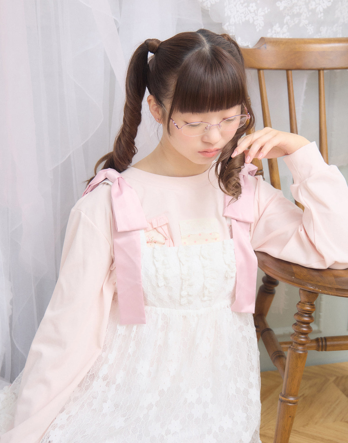 Lolime satin ribbon lace mini dress