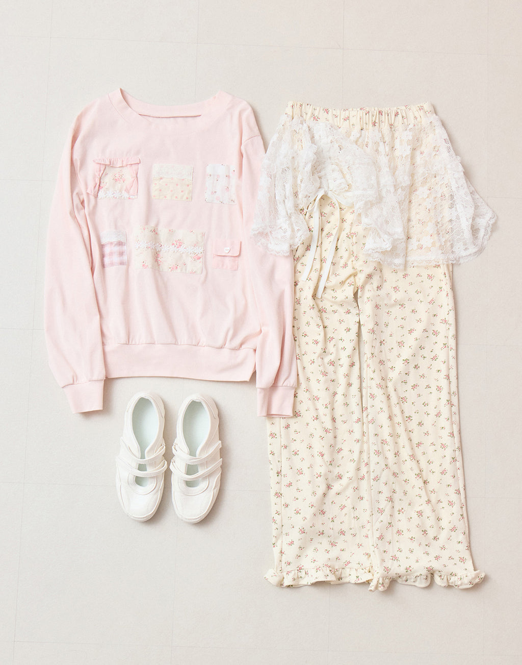 Lolime patchwork pockets sweatshirt