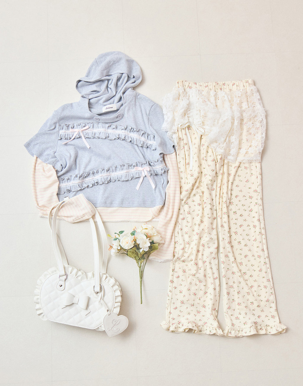 Lolime frill layered hood top