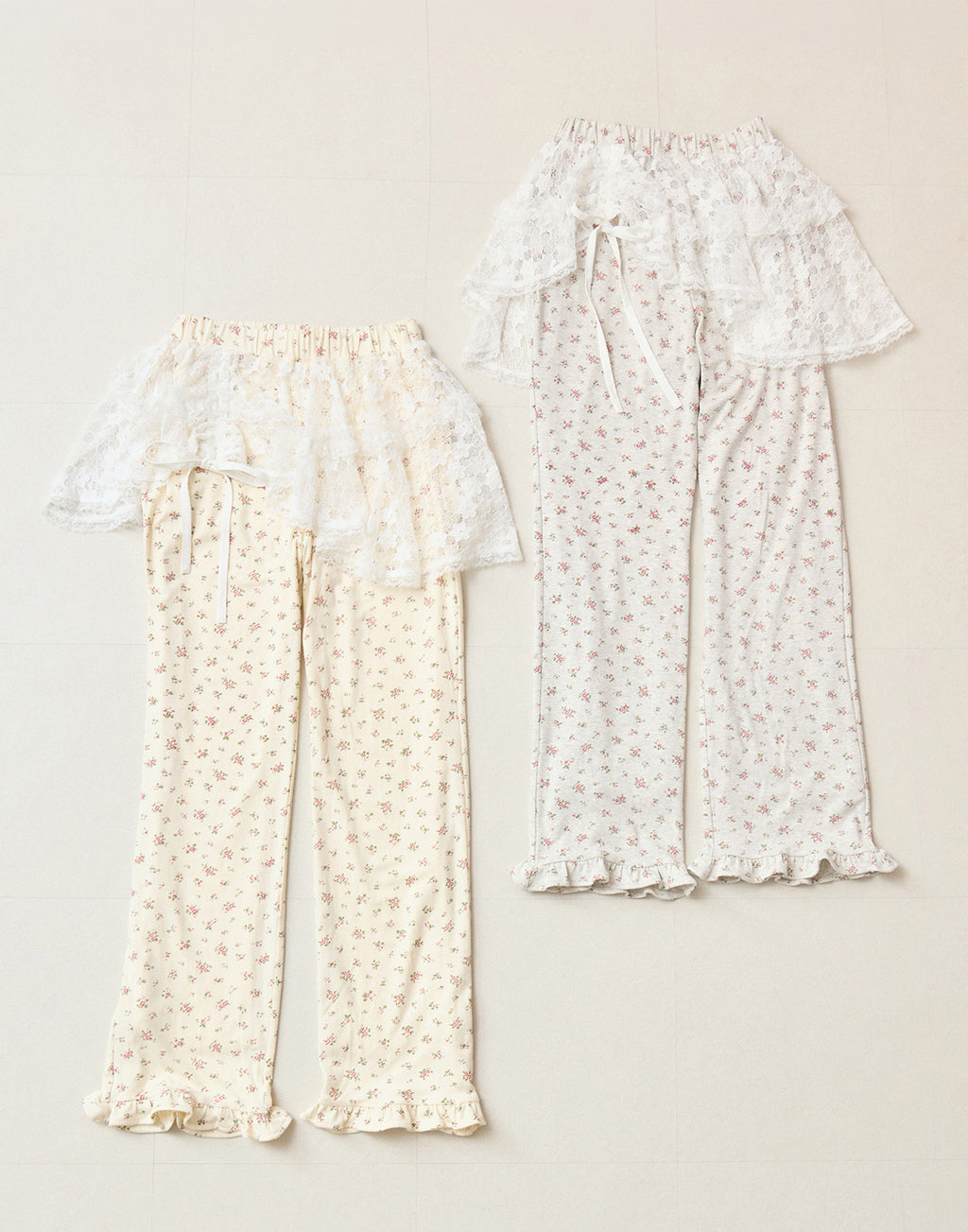 Lolime lace layered floral pants