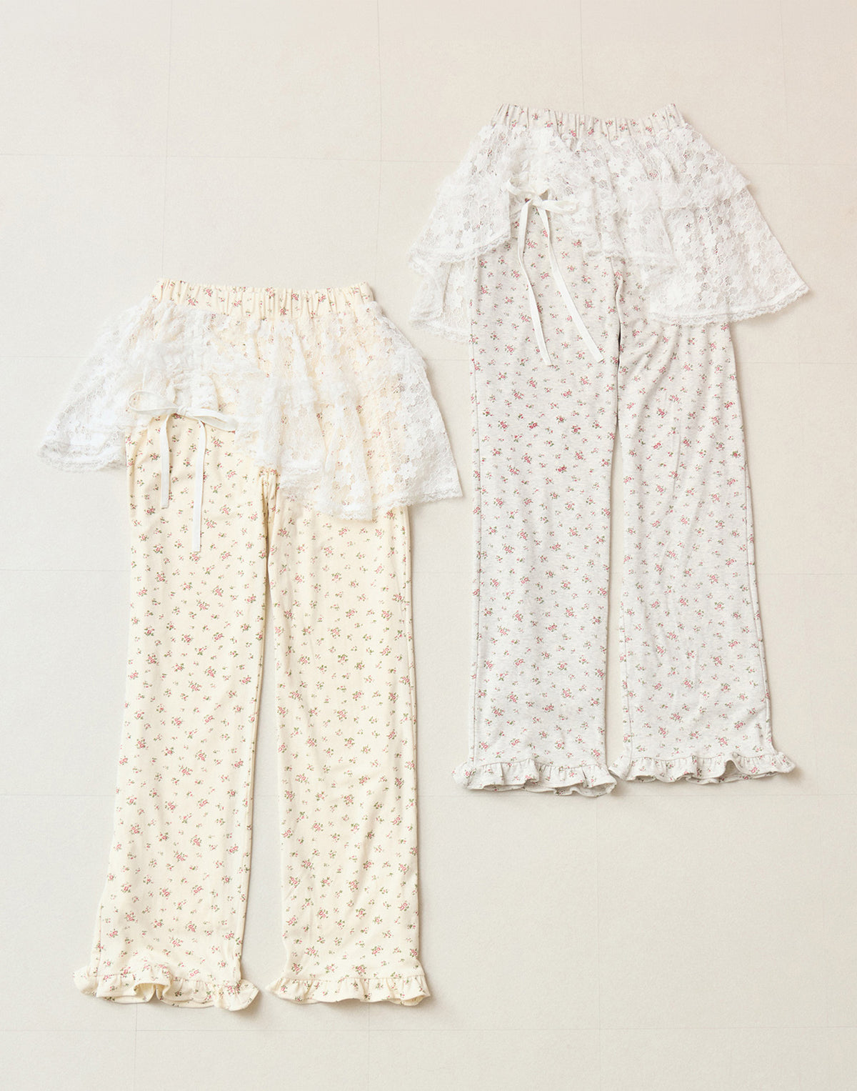Lolime lace layered floral pants
