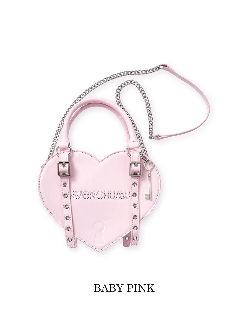 Lock the heart key ring chain bag