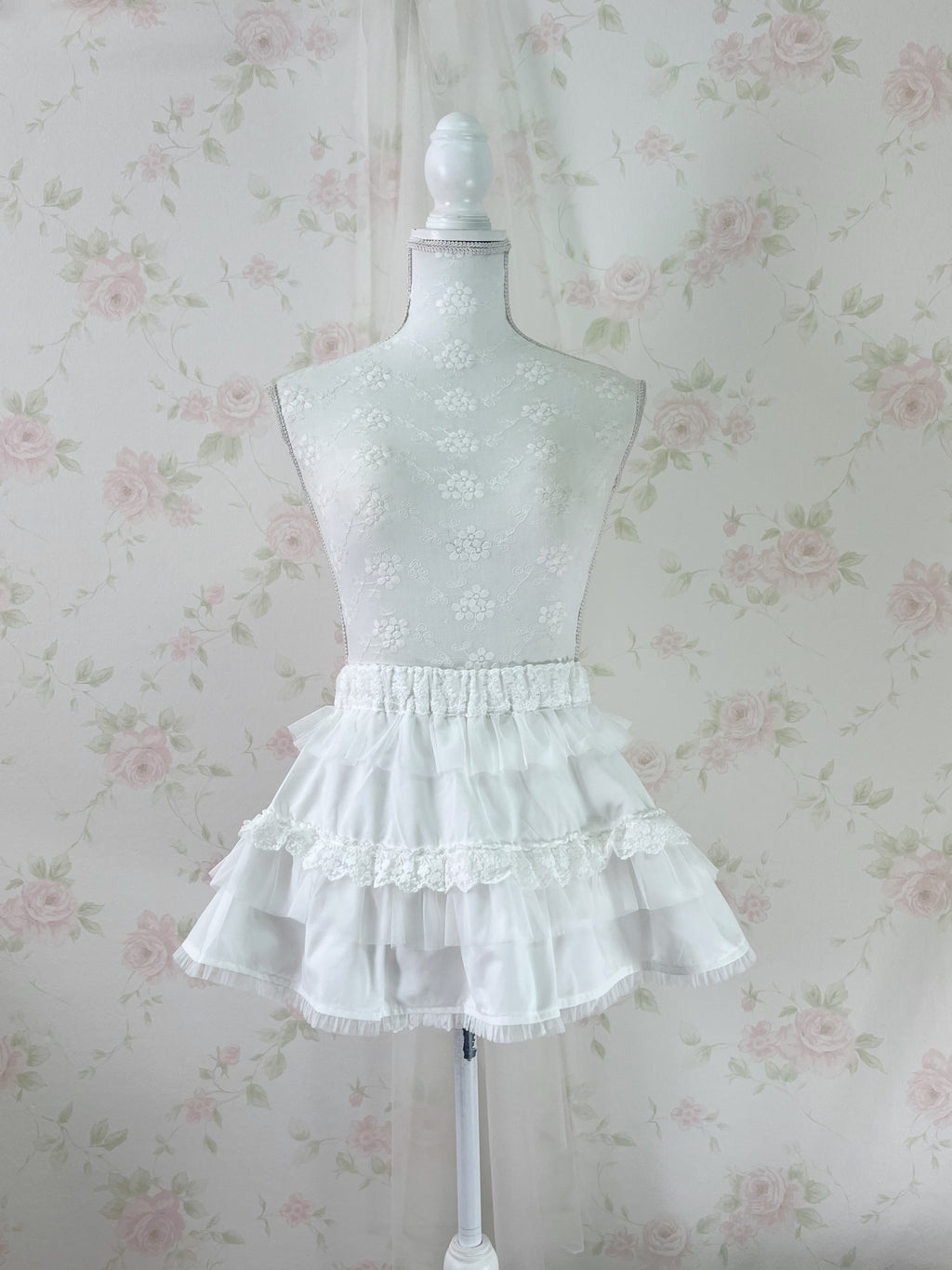 Tulle Lace Shoujo Skirt (White)