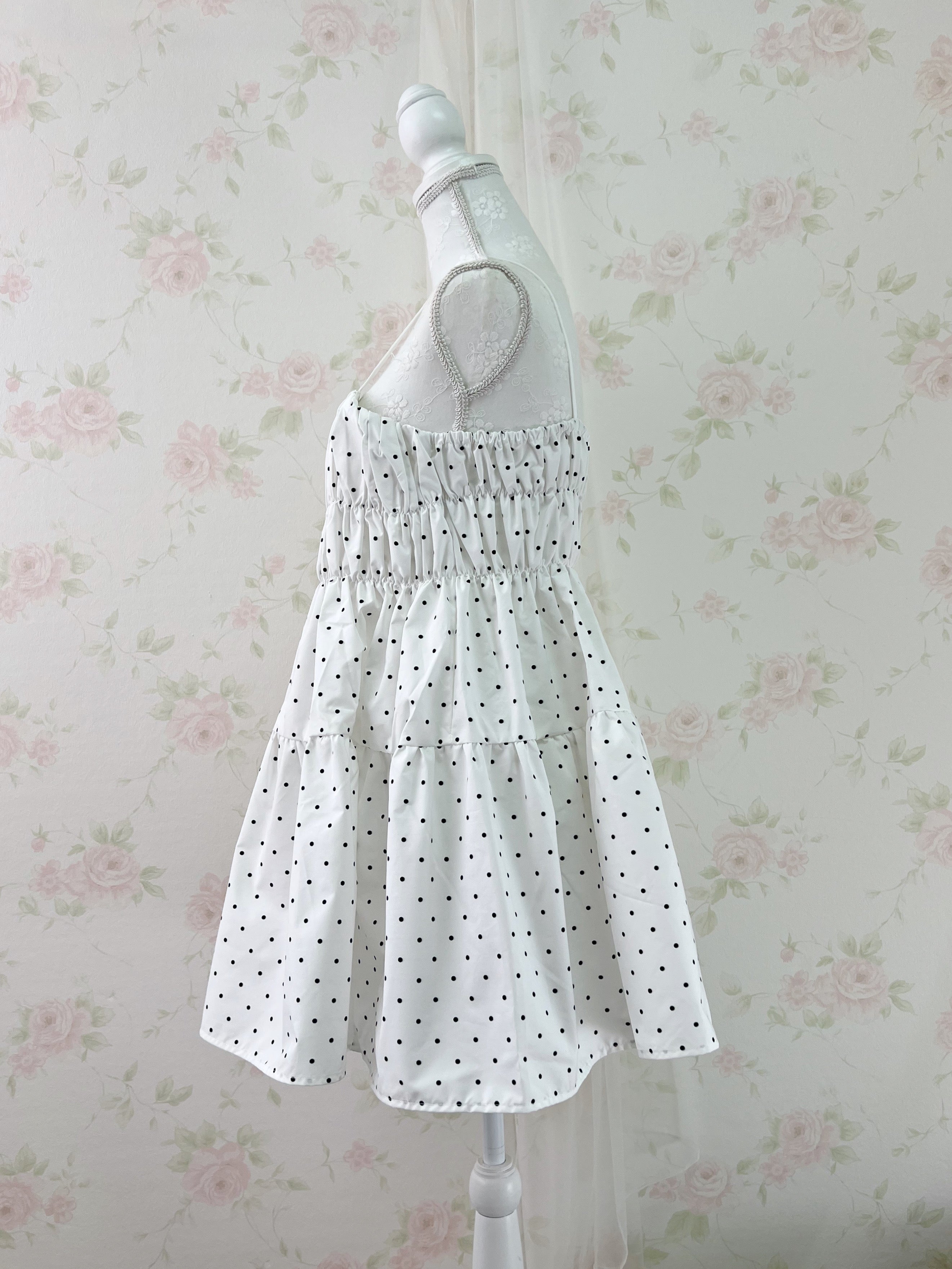 Coca Polka Dot Crispy Fabric Dress