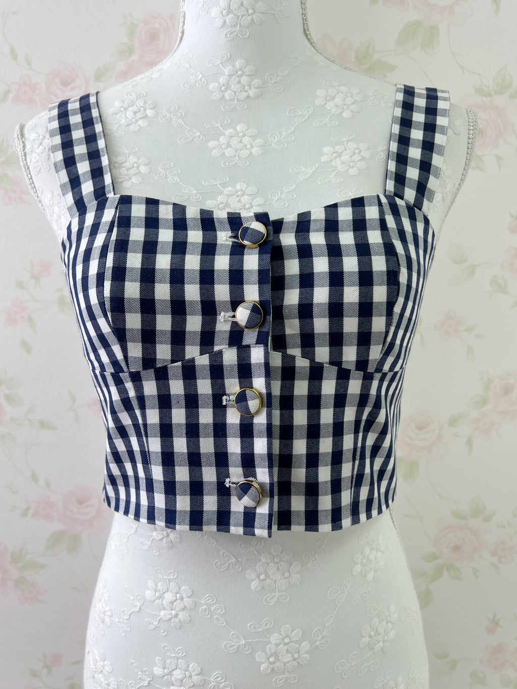 dazzlin Checked Bustier (Navy)