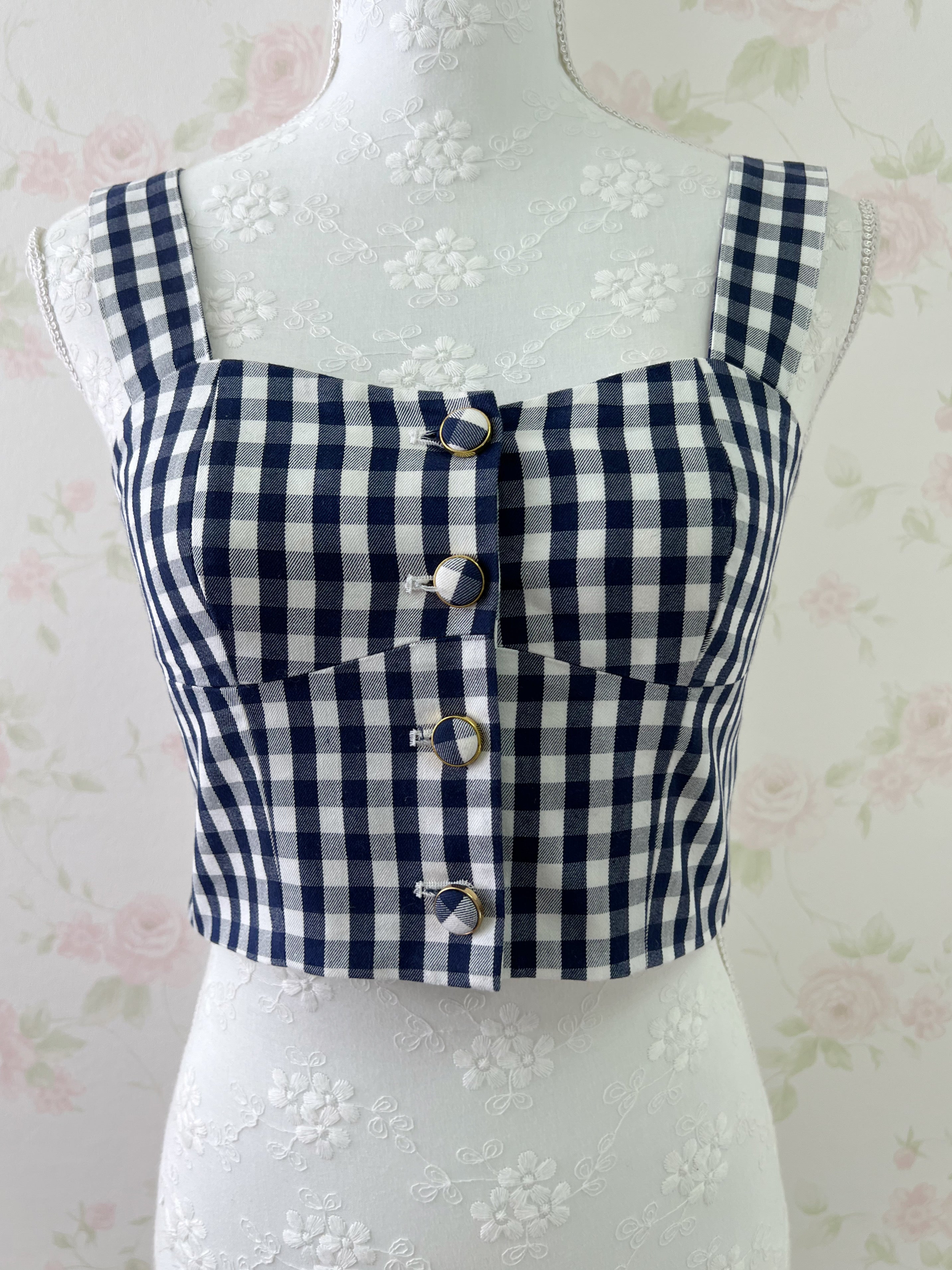 dazzlin Checked Bustier (Navy)